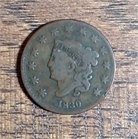 1830  Large Cent  F