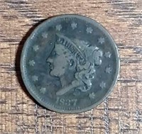 1837  Large Cent  VG