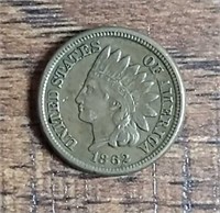 1862  Indian Head Cent   VF+