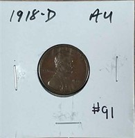 1918-D  Lincoln Cent  AU