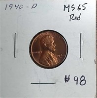 1940-D  Lincoln Cent  MS-65 Red