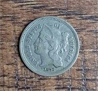 1873  Three-Cent Nickel  VF