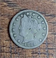 1883 w/Cents  Liberty Nickel  F