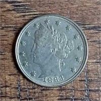 1883 without Cents  Liberty Nickel  AU