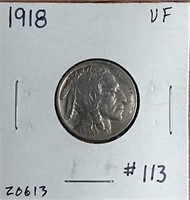 1918  Buffalo Nickel  VF