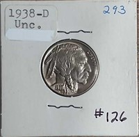 1938-D  Buffalo Nickel  Unc.