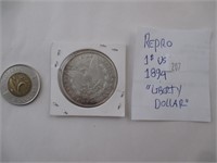 Replique $1 US 1894 ''liberty Dollar''