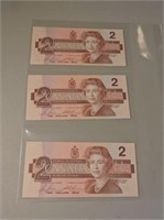 Uncirculated $2 Canadian Bills, Numerical Sequence