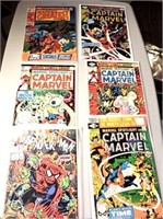 6 Assorted Marvel Comis, Captain Marvel