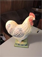Folkart Painted Wood Rooster, 14" T