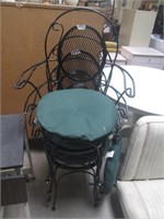 4 Black Metal Patio Chairs