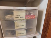 3 drawer storage unit w contensts