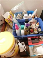 misc lot, glue, WD 40, wipes, Glad bags, etc.