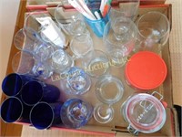 glassware lot, glass & plastic