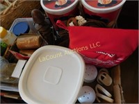 pantry lot, storage container, meas. spoons