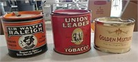 3 tobacco tins