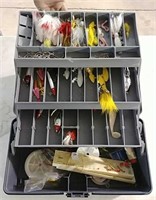 Tackle box full of lures and supplies