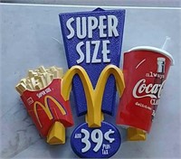 Plastic McDonald's Super Size advertising