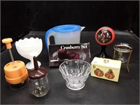 Measuring picture, candy dishes, choppers, etc..
