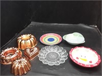 Various cake pans, serving bowls & deviled egg