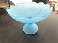 Blue satin glass bowl