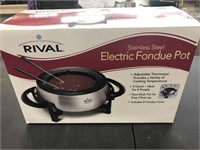 Stainless steel electric fondue pot new