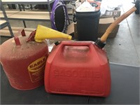 Metal and plastic gas cans