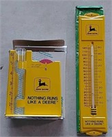 John Deere rain gauge and thermometer