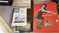 Vintage paper lot, scrap book, Peggy Fleming