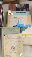 Five old 1950s phone directories, Wheeling,