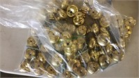 Bag of about 40 polished brass 1 inch Knobs, with