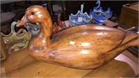 Large resin duck decoy, 22 inches long, (1007)