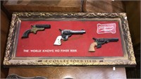 Old German beer bar sign with five handguns it’s