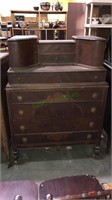 Antique mahogany dresser with seven drawers and