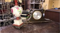 Sessions electric mantel clock, vintage rose