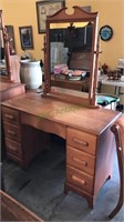 Rock maple seven drawer vanity with mirror or
