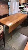 Mahogany tapered leg harvest table with drop
