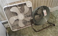 Vintage floor fan and box fan