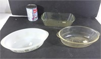 3 plats de cuisson Glasbake cooking dishes