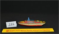 Vintage Toy Metal Boat - Tin Lithograph Type Metal