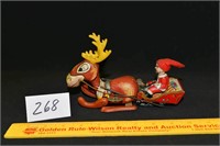 Vintage/Antique Tin Toy - Santa Clause on Sled