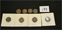 Group Lot of 8 Indian Head Penny Coins 1881,