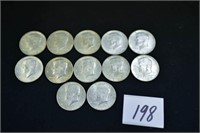Group Lot of Twelve 1967 Kennedy Half Dollar