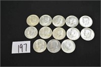 Group Lot of 13 Kennedy Half Dollar Coins Seven