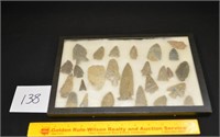 Indian Arrowhead Collection w/Case