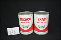 Lot of 2 Vintage Texaco Oil Cans - Sealed One