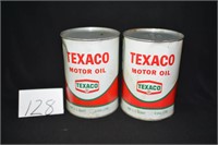 Lot of 2 Vintage Texaco Motor Oil Cans Some Dents