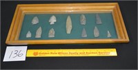 Framed Arrowhead Collection w/ Glass Cover