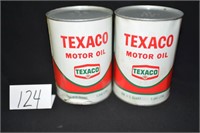 Lot of 2 Vintage Texaco Oil Cans A few small