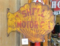 Vintage Shell Motor Oil Advertising Sign w/Side
